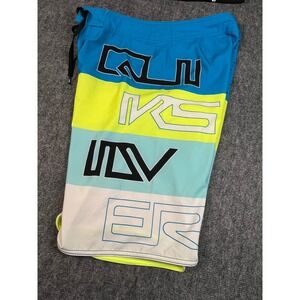 Quiksilver Board Shorts Mens Size 31 Swim Trunks Colorful Striped‎ Beach Surf